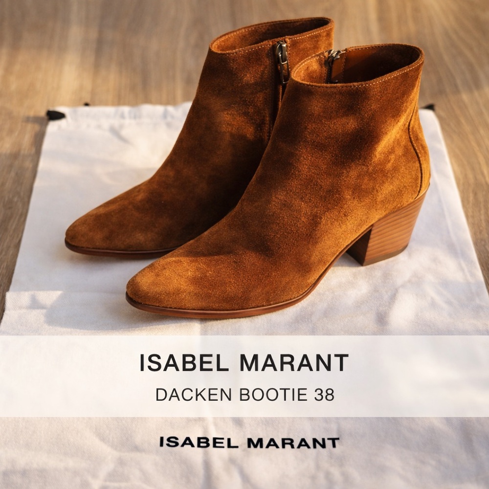Isabel Marant Velvet Classic Dacken Booties Cognac Size 38